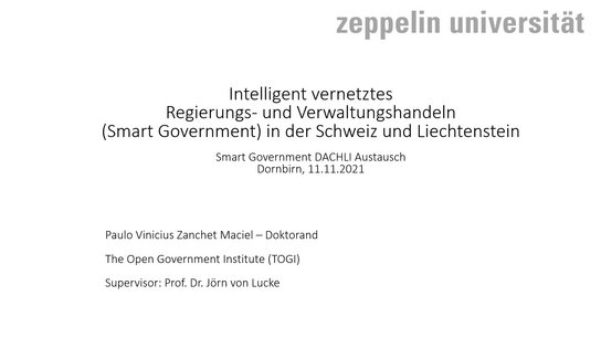 Smart Government 2021 - Schweiz