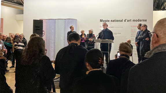 Prof. Franz Schultheis bei der Eröffnung der Pierre Bourdieu-Ausstellung im Centre Pompidou