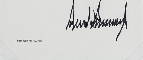 With the stroke of a pen: Graphologists could probably hardly tell us anything about the psychology of the eager executive order signatory that we hadn't already guessed. However, we will have to seriously consider whether government action can pass for the brisk production of autographs in front of the cameras.