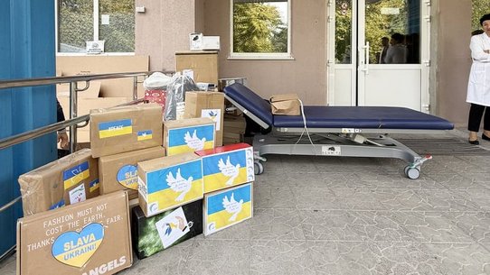 ZU-Student Matthias Eckmann war mit einem Konvoi mit Hilfsgütern in der Ukraine.