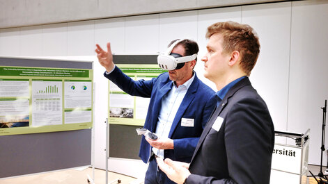 With VR glasses in the factory hall specially designed for ZF.