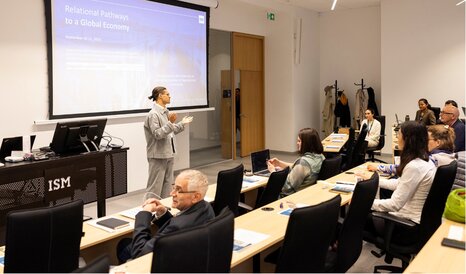 Dr. Tobias Gründfelder speaks at the Relational Economics Conference at ISM University. Dr. Tobias Gründfelder speaks at the Relational Economics Conference at ISM University.