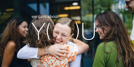 Students with the slogan “We care about you” | Photo: ZU, Ilja Mess